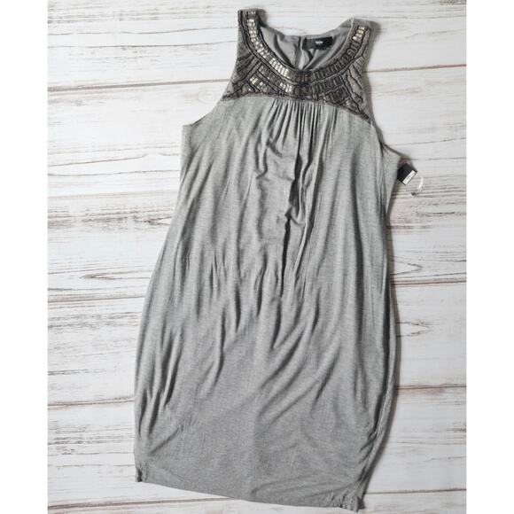 Mossimo Gray Jersey Knit Dress with beading New XXL - Picture 1 of 5